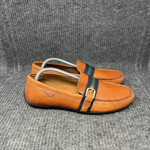 Polo Ralph Lauren Riali Buckled Driver Driving Loafer Brown Leather Mens Sz 10 D - Picture 1 of 8